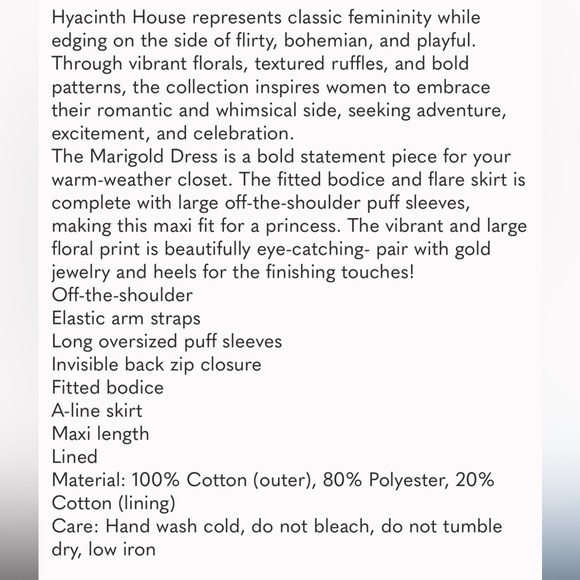 NWT Tuckernuck Hyacinth House Off-The-Shoulder Marigold Maxi Dress - Picture 10 of 10